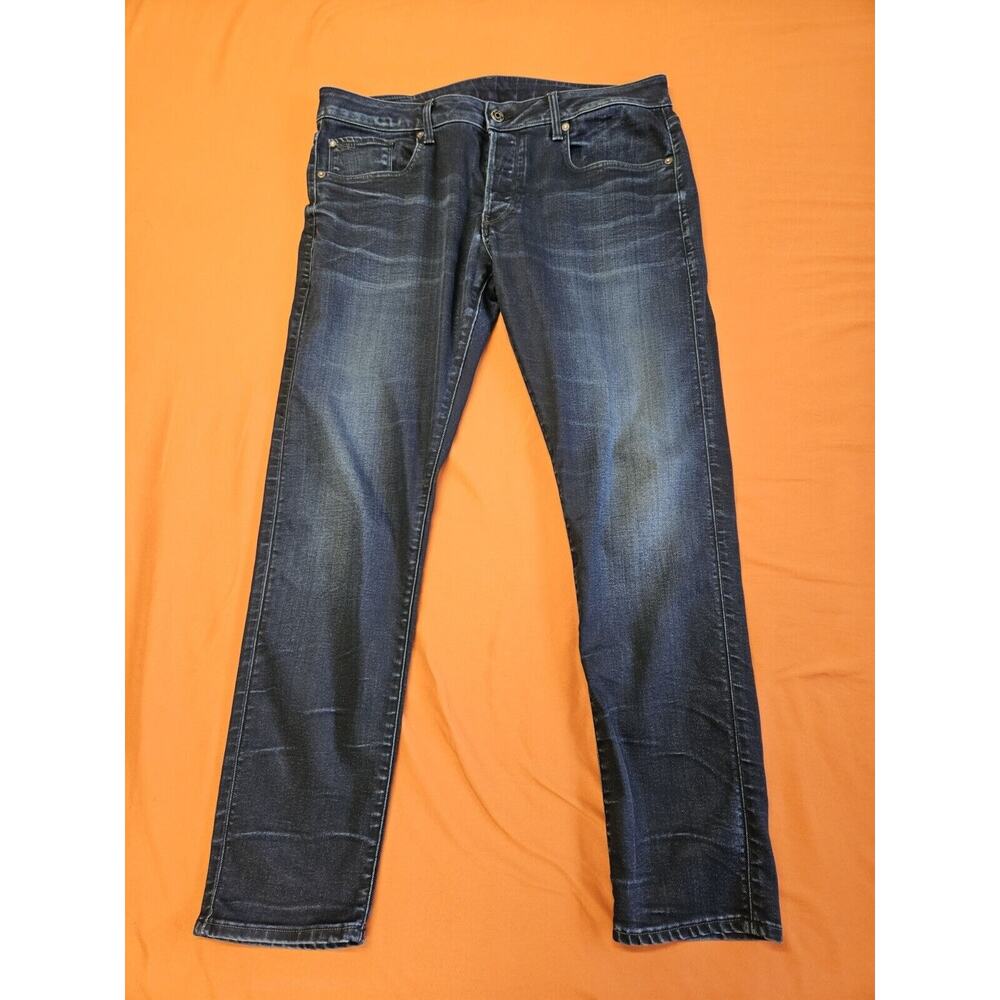 G Star Raw 3301 Slim Mens Blue Jeans W36 L32 Pants Mens G-star